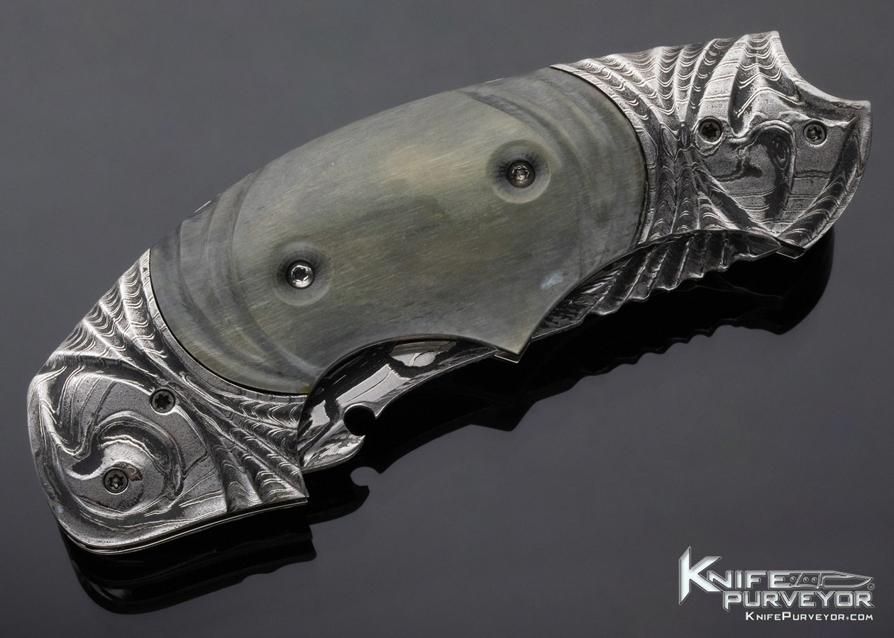 Andre Andersson Custom Knife "Prince Of Persia" Carved Damascus Linerlock - Image 5