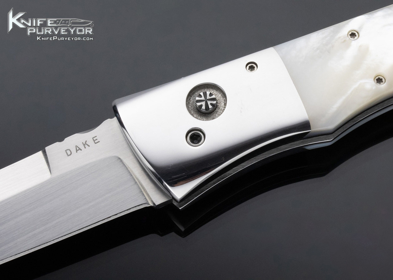 Charlie Dake Custom Knife Mother of Pearl Button Lock Automatic - Image 2