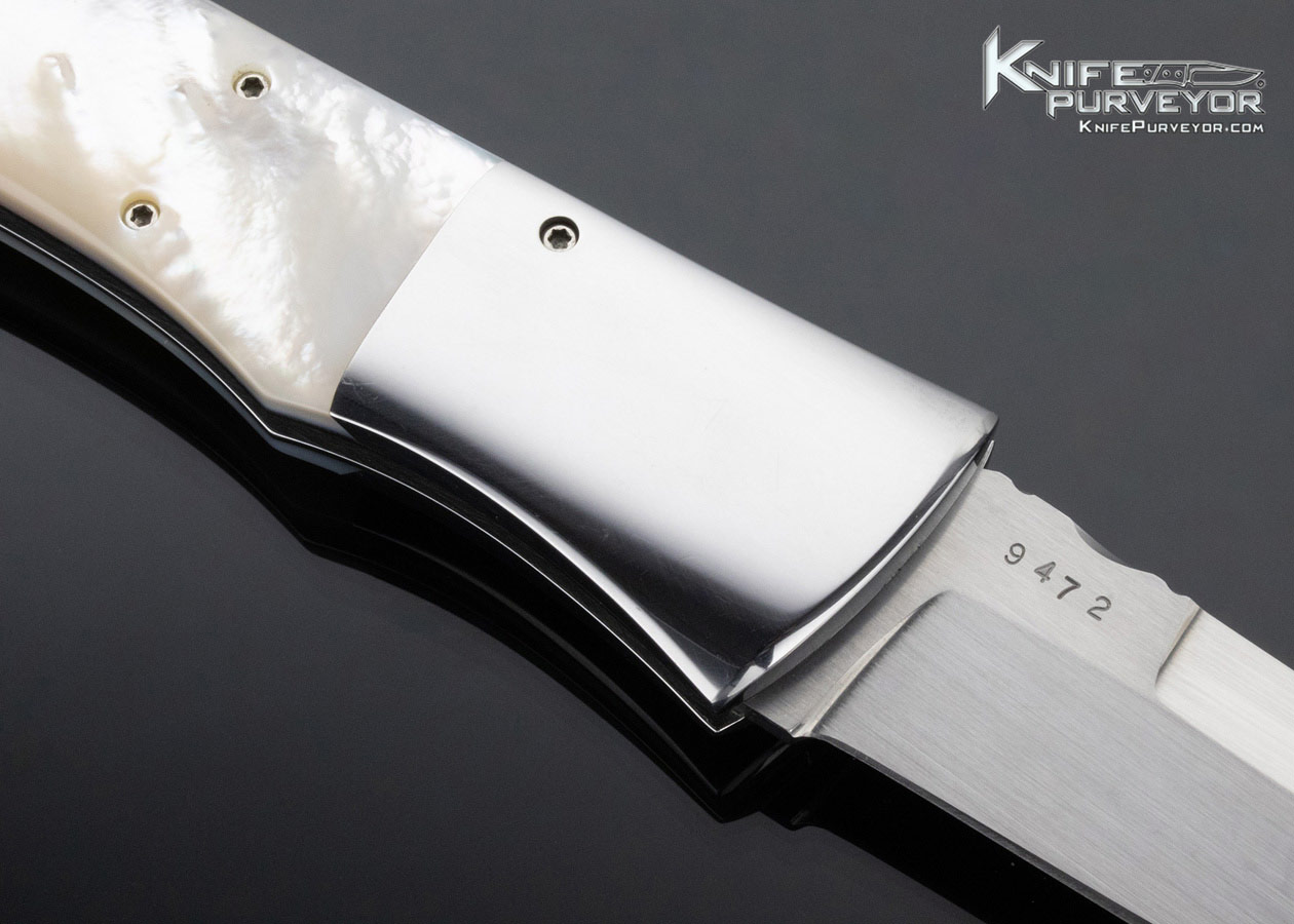 Charlie Dake Custom Knife Mother of Pearl Button Lock Automatic - Image 4
