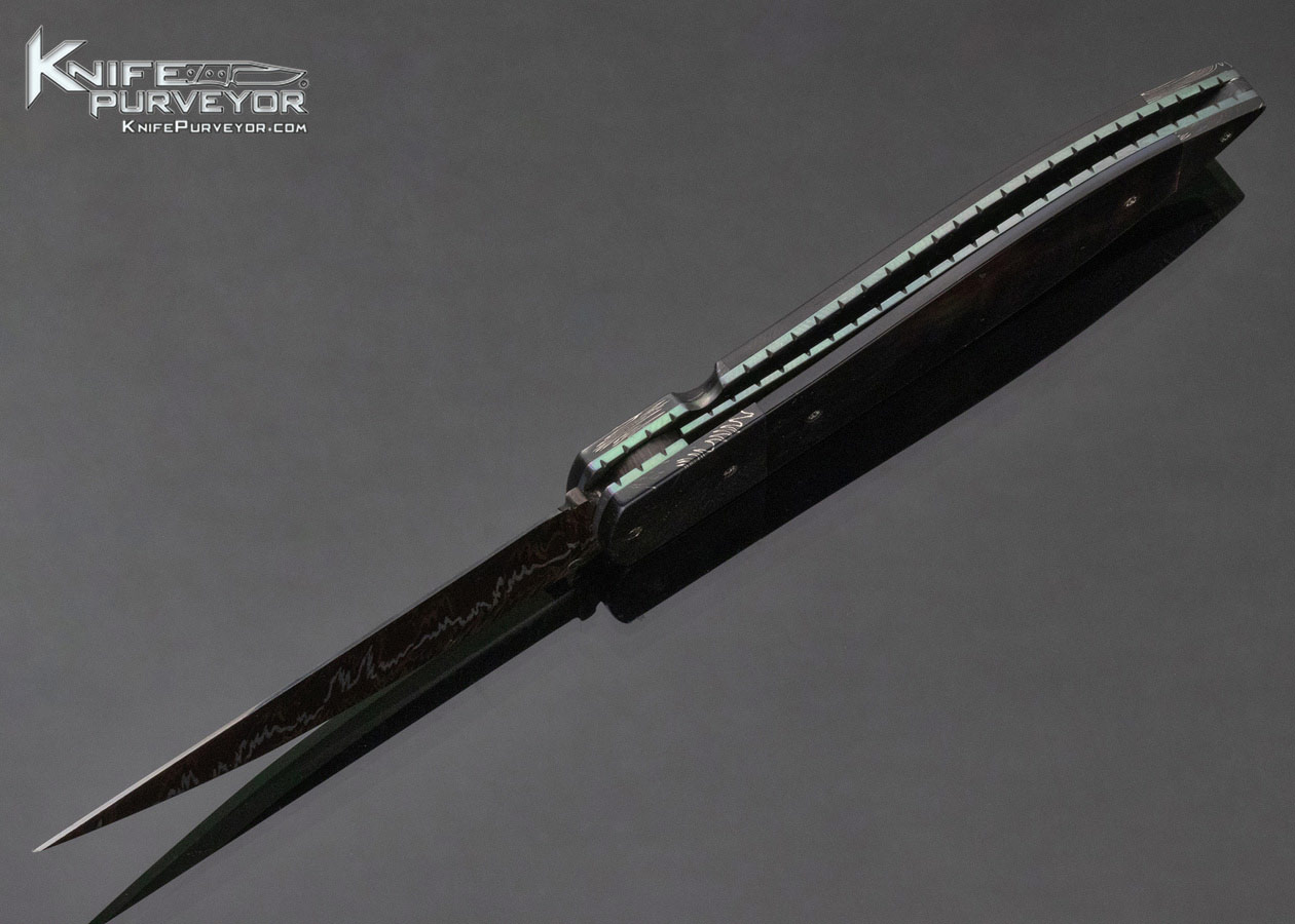 Jerry McClure Custom Knife BlackLip Pearl and Damascus Linerlock - Image 7