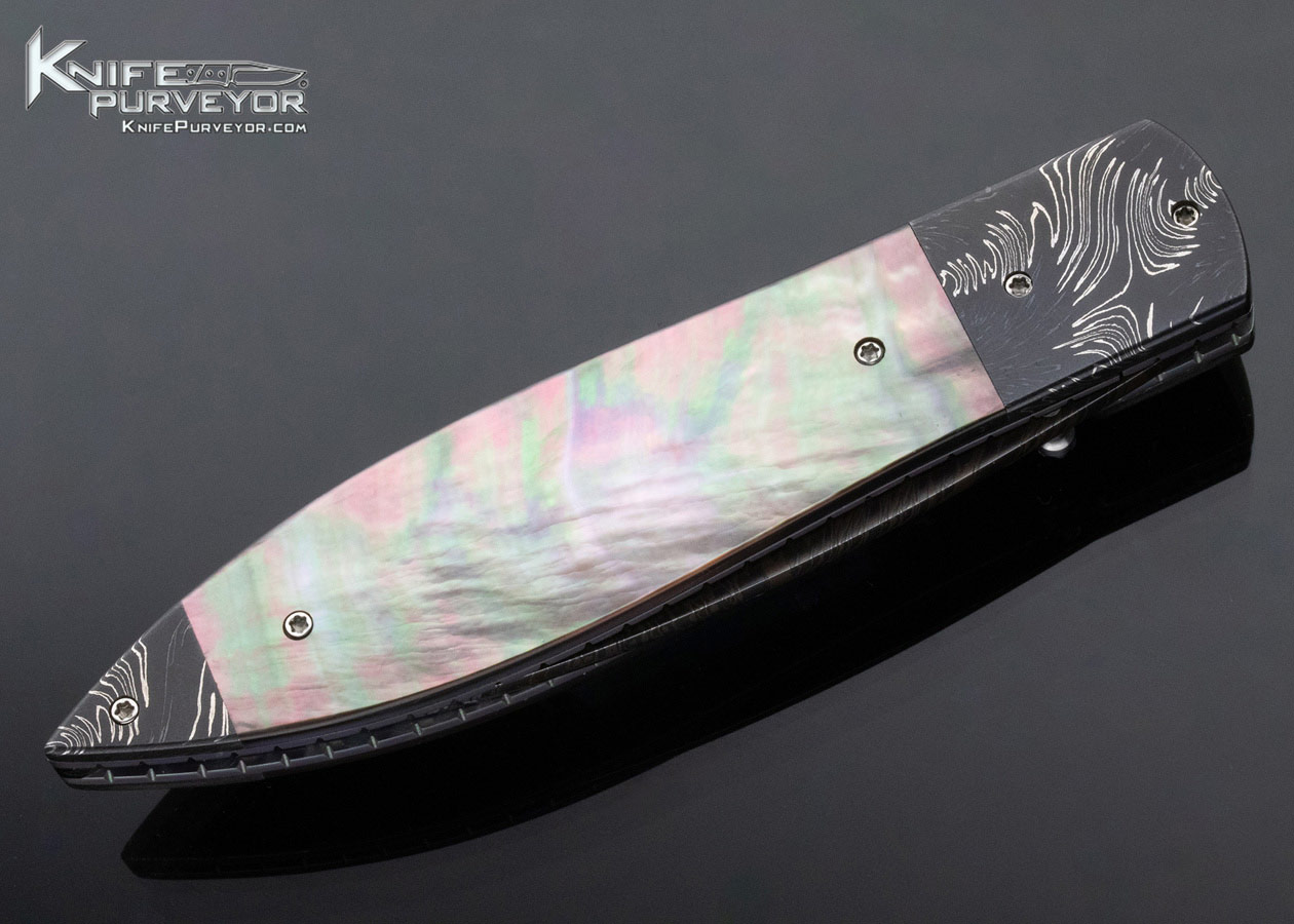 Jerry McClure Custom Knife BlackLip Pearl and Damascus Linerlock - Image 5