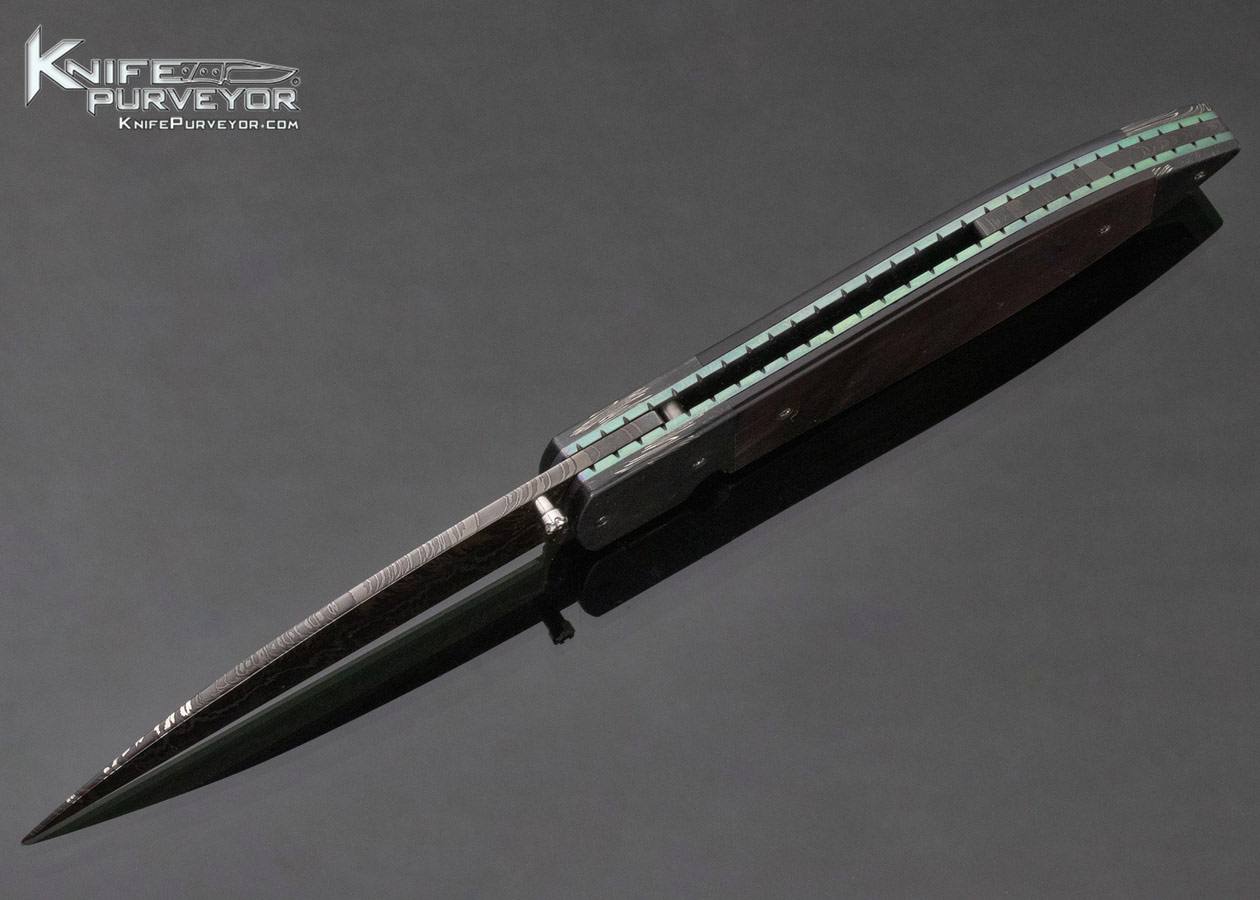 Jerry McClure Custom Knife BlackLip Pearl and Damascus Linerlock - Image 6