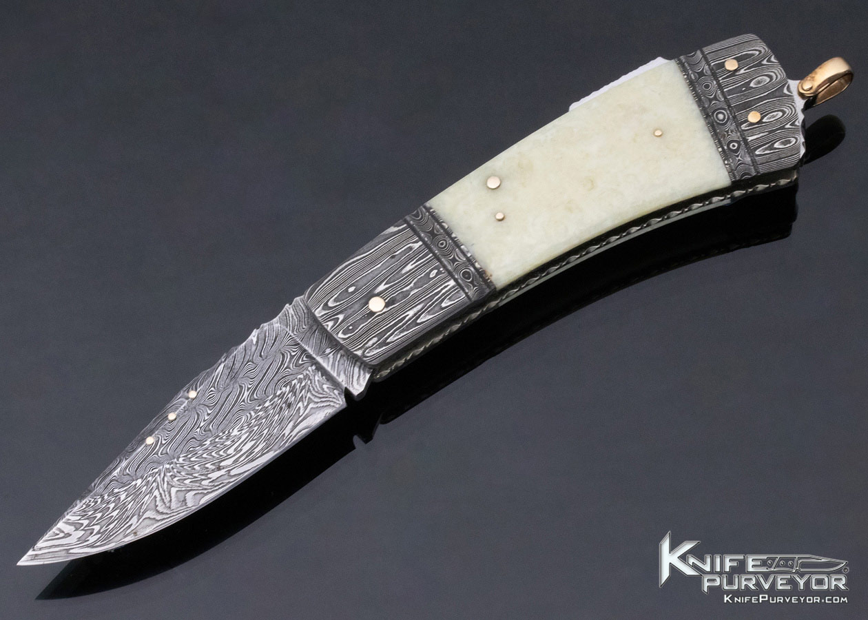 Kaj Embretsen Custom Knife Sole Authorship Multibar Damascus Lockback 11979