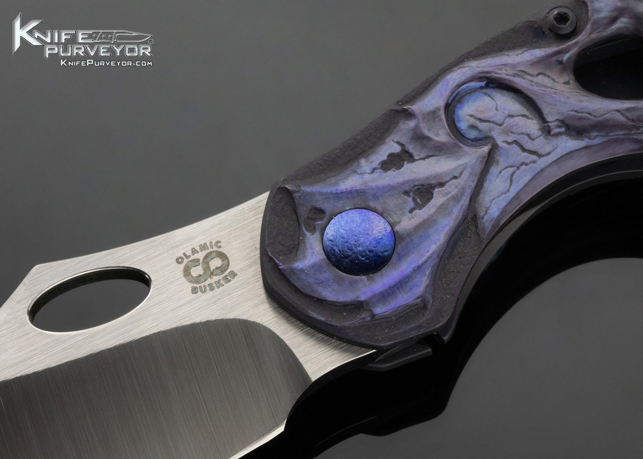 Olamic Custom Knife Hand Carved by Andrei Kolesnikov "Zagan" Busker Framelock Front Flipper - Image 2