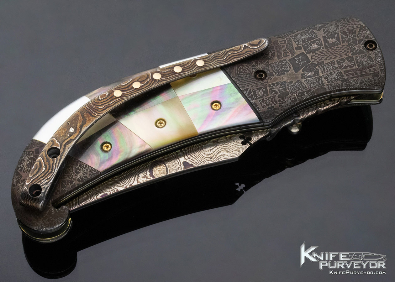 Peter Martin Custom Knife Checkerboard Bolster Release D/A Auto Linerlock - Image 5