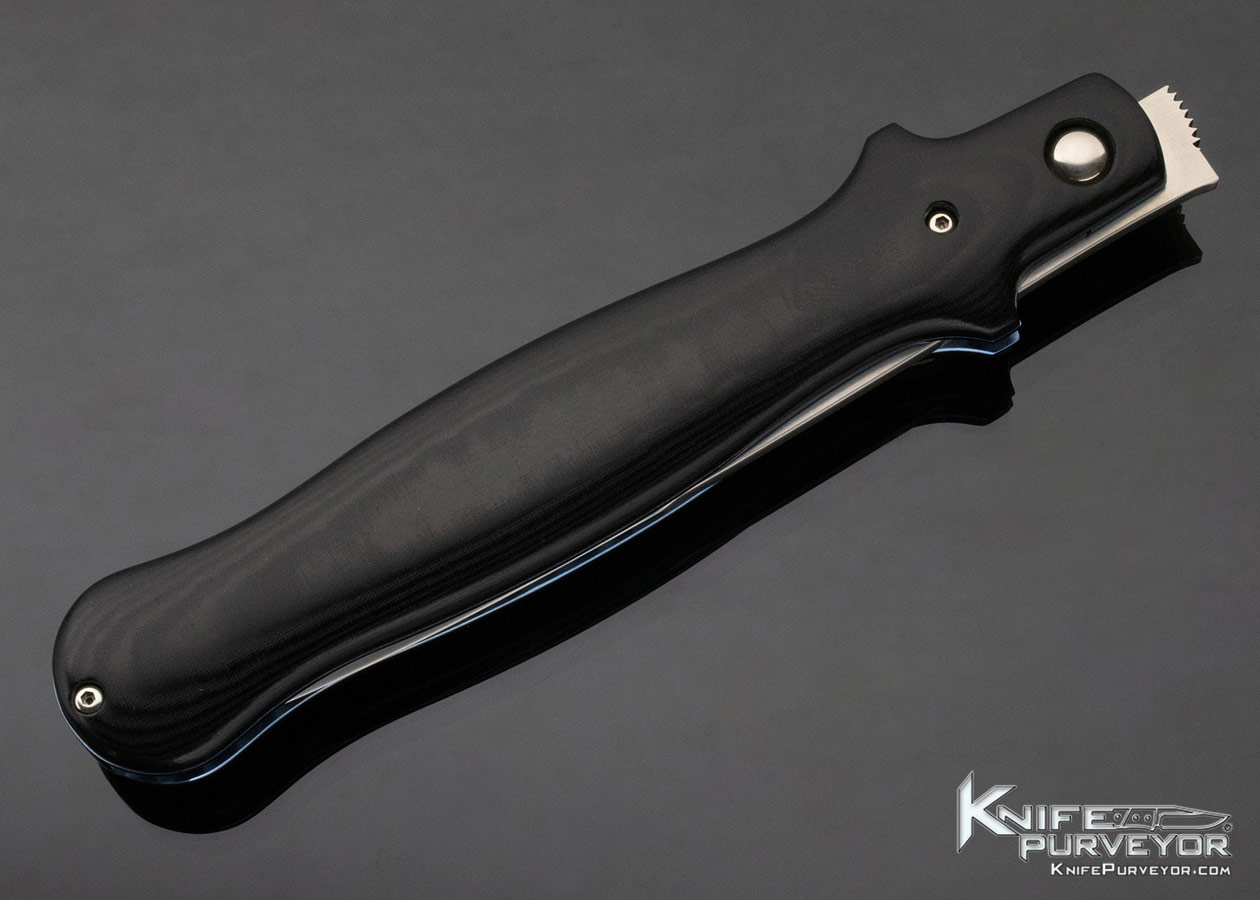 Phil Boguszewsk Custom Knife Black Micarta "Duck" Linerlock Front Flipper - Image 5