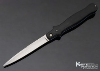 Phil Boguszewsk Custom Knife Black Micarta "Duck" Linerlock Front Flipper 11795
