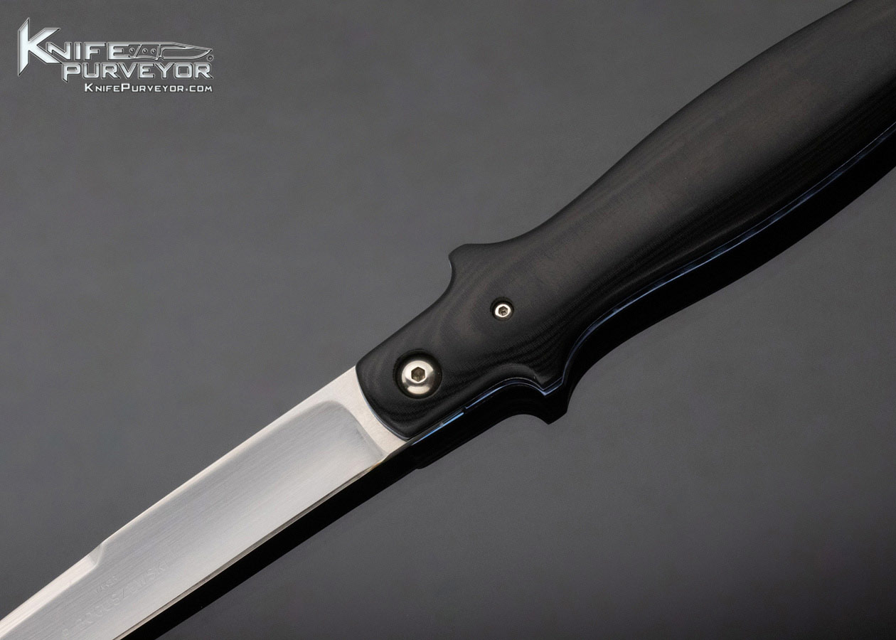 Phil Boguszewsk Custom Knife Black Micarta "Duck" Linerlock Front Flipper - Image 2