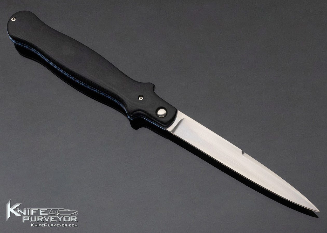 Phil Boguszewsk Custom Knife Black Micarta "Duck" Linerlock Front Flipper - Image 3