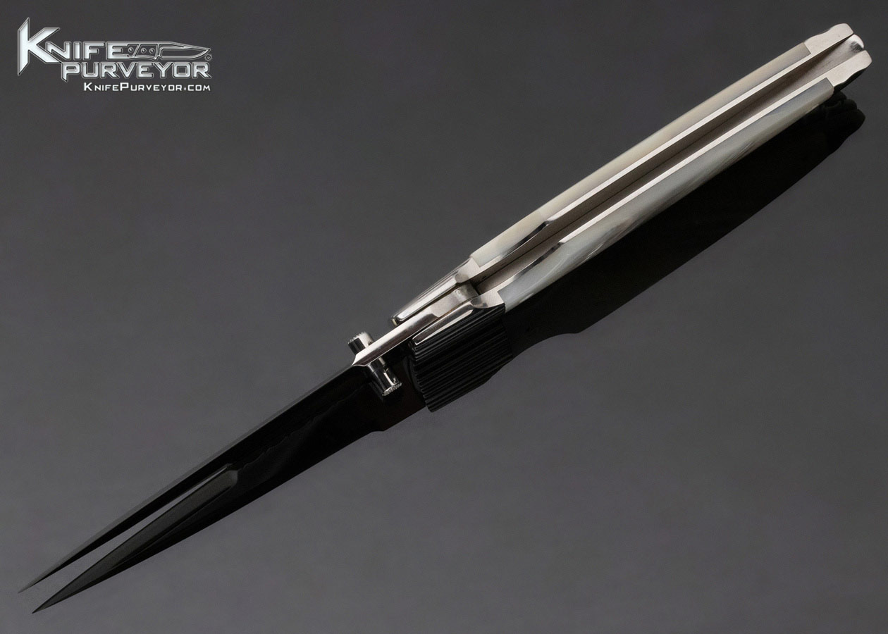 Phil Boguszewski Custom Knife J.W. Townsend Design Mother of Pearl Front Lock Dagger #1 - Image 7
