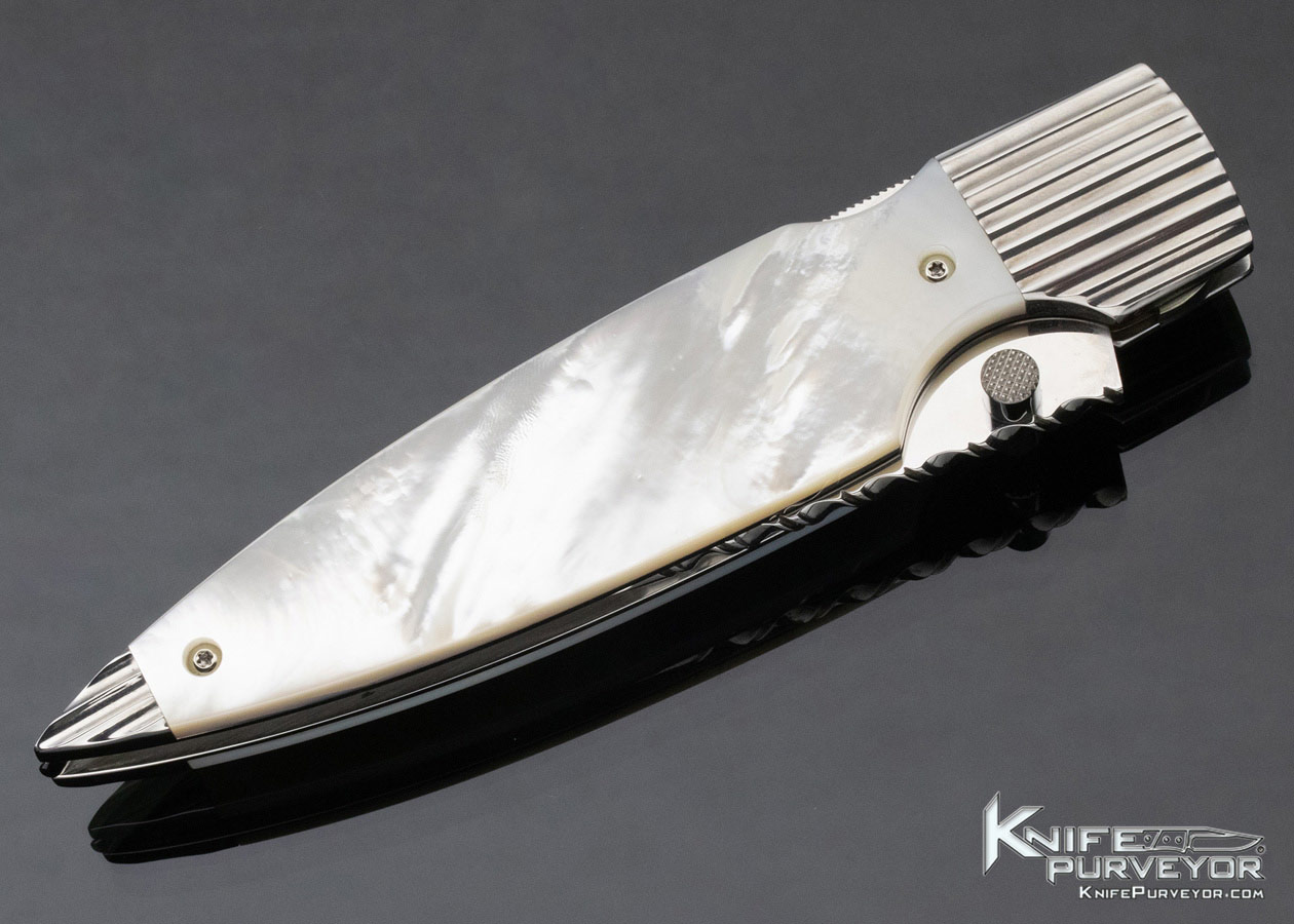 Phil Boguszewski Custom Knife J.W. Townsend Design Mother of Pearl Front Lock Dagger #1 - Image 3