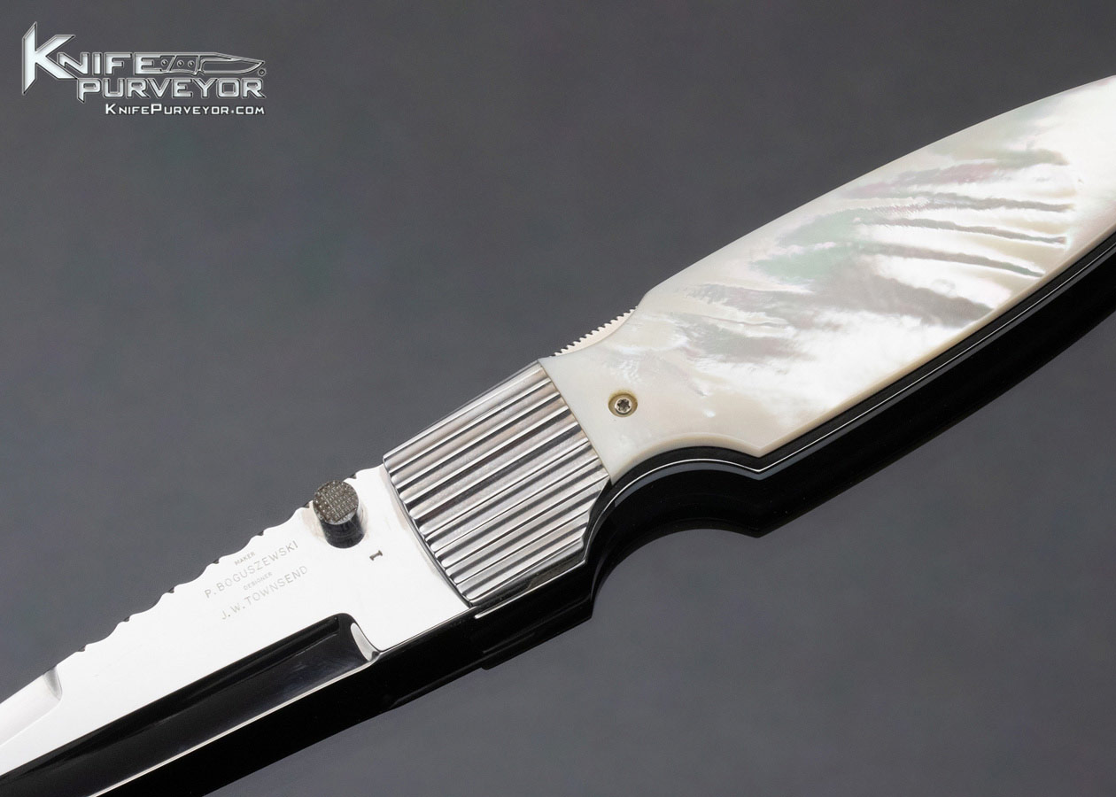 Phil Boguszewski Custom Knife J.W. Townsend Design Mother of Pearl Front Lock Dagger #1 - Image 2
