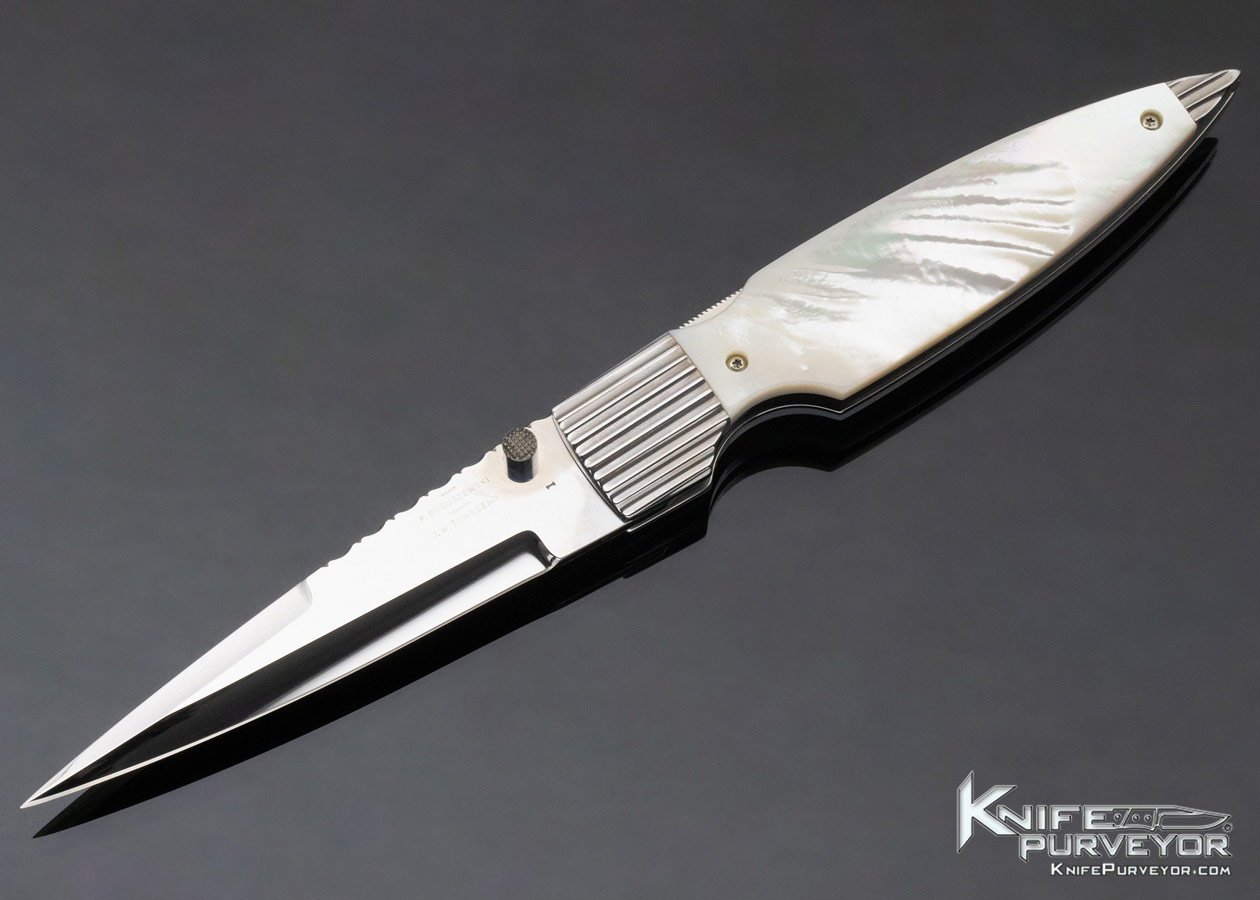 Phil Boguszewski Custom Knife Mother of Pearl Front Lock Dagger #1 11810