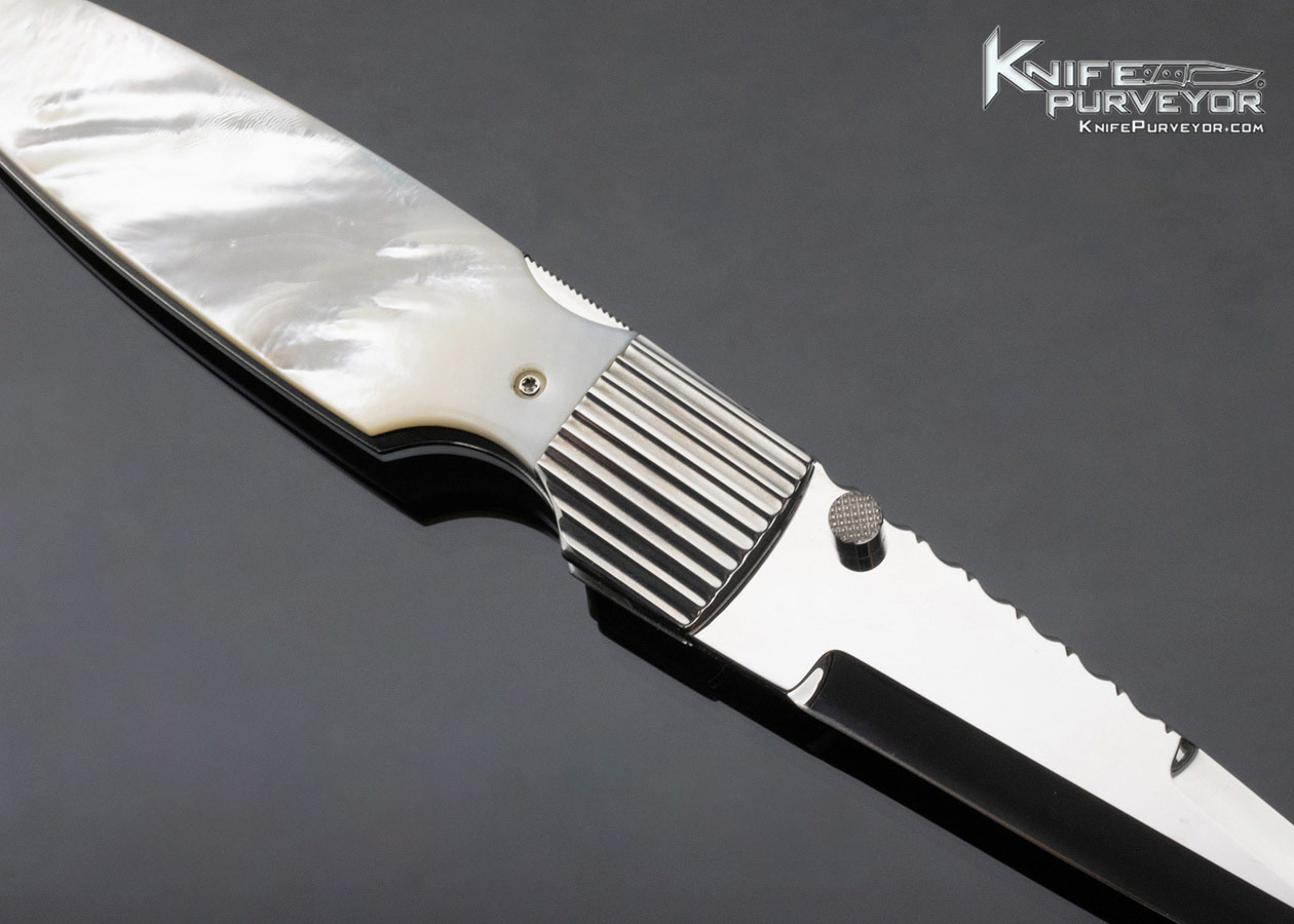 Phil Boguszewski Custom Knife J.W. Townsend Design Mother of Pearl Front Lock Dagger #1 - Image 5