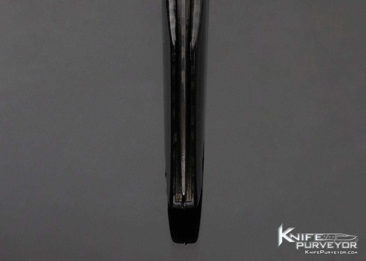 TiNives Custom Knife Damasteel and Textured Aluminum Automatic Button Lock - Image 8