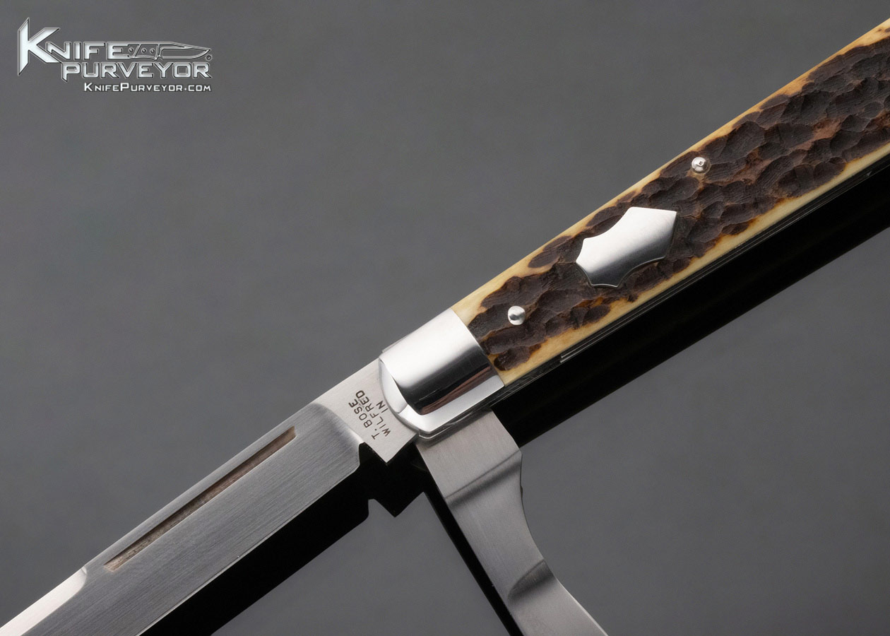Tony Bose Custom Knife Double Bolster Jigged Bone 2 Blade Doctor's Knife #1 - Image 2