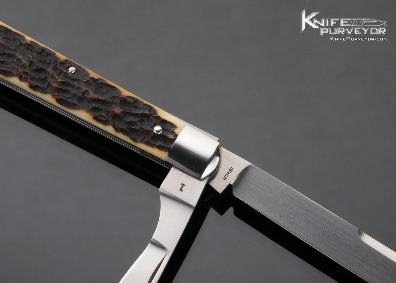 Tony Bose Custom Knife Double Bolster Jigged Bone 2 Blade Doctor's Knife #1 - Image 4