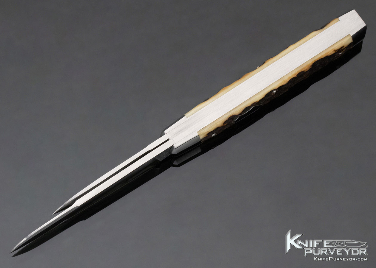 Tony Bose Custom Knife Double Bolster Jigged Bone 2 Blade Doctor's Knife #1 - Image 7