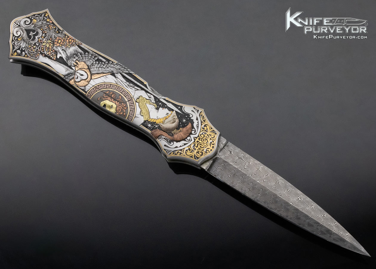 Joe Kious Custom Knife CJ Cai Engraved 