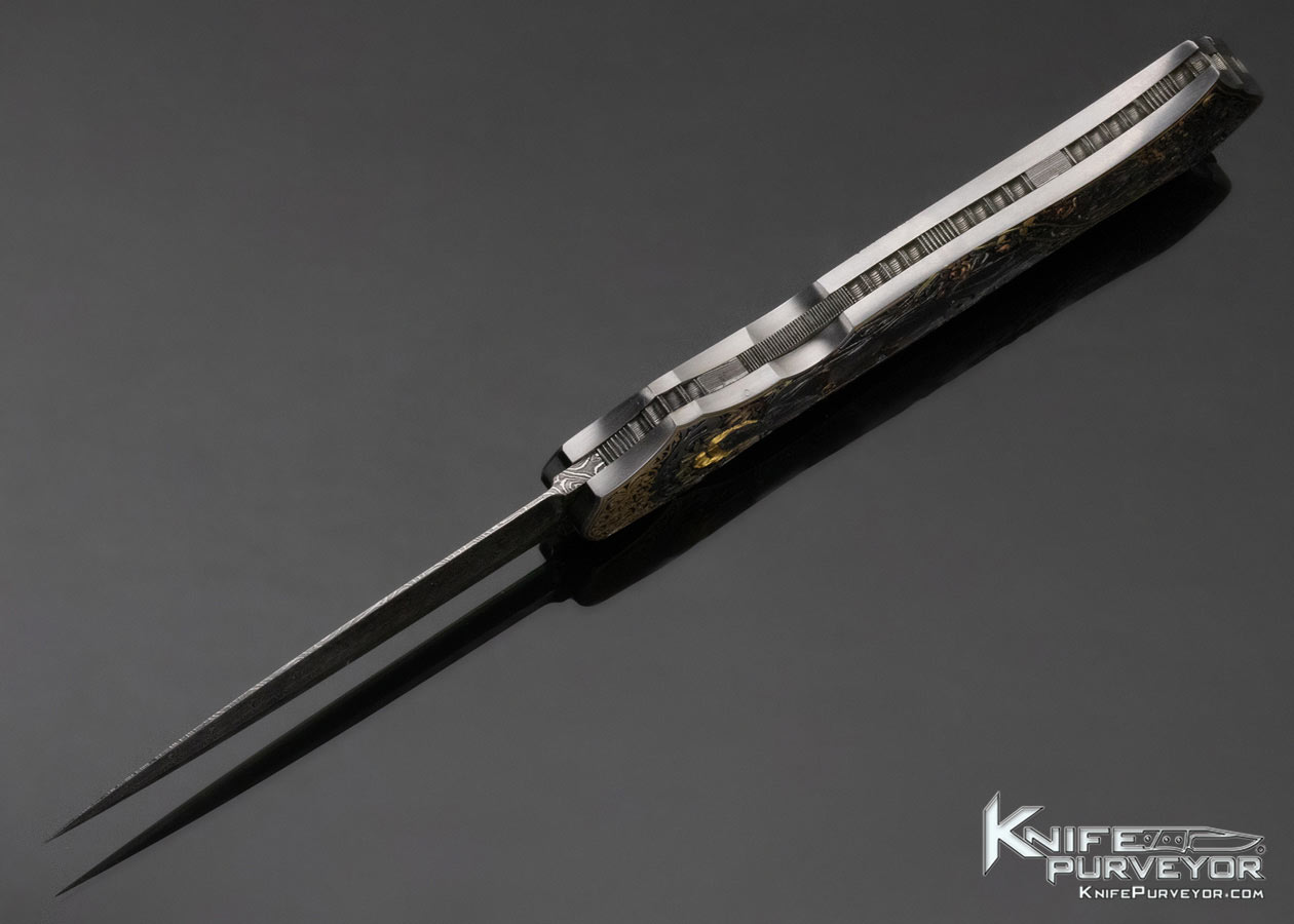 Joe Kious Custom Knife CJ Cai Engraved "Lady Godiva" Pocket Locket Automatic Dagger - Image 8