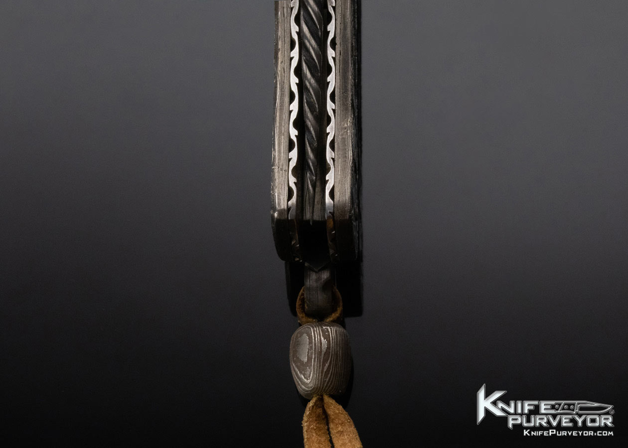Wayne Valachovic Custom Knife Sole Authorship Damascus & Abalone Bale Lock - Image 8