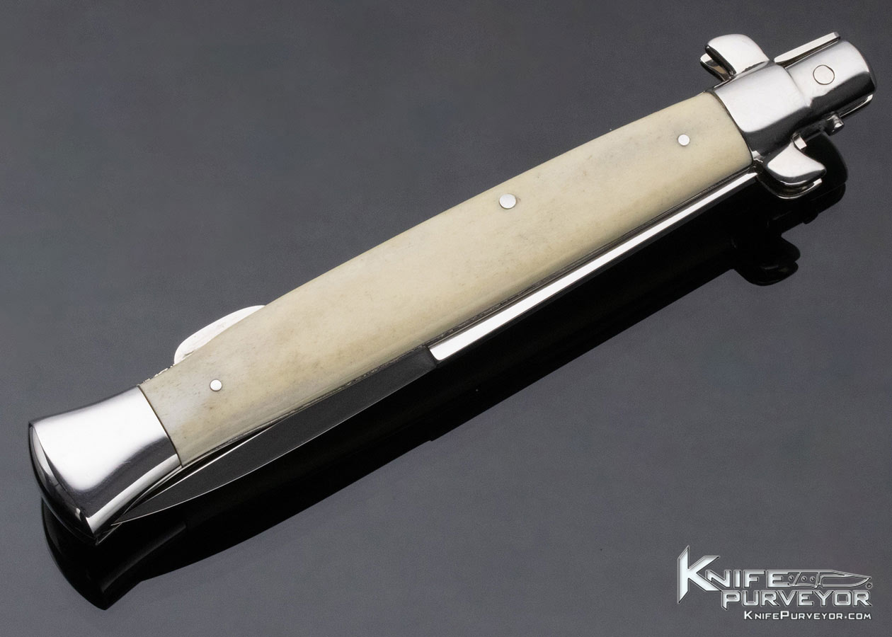 Butch Vallotton Custom Knife Bone Stiletto Lockback Dagger - Image 5