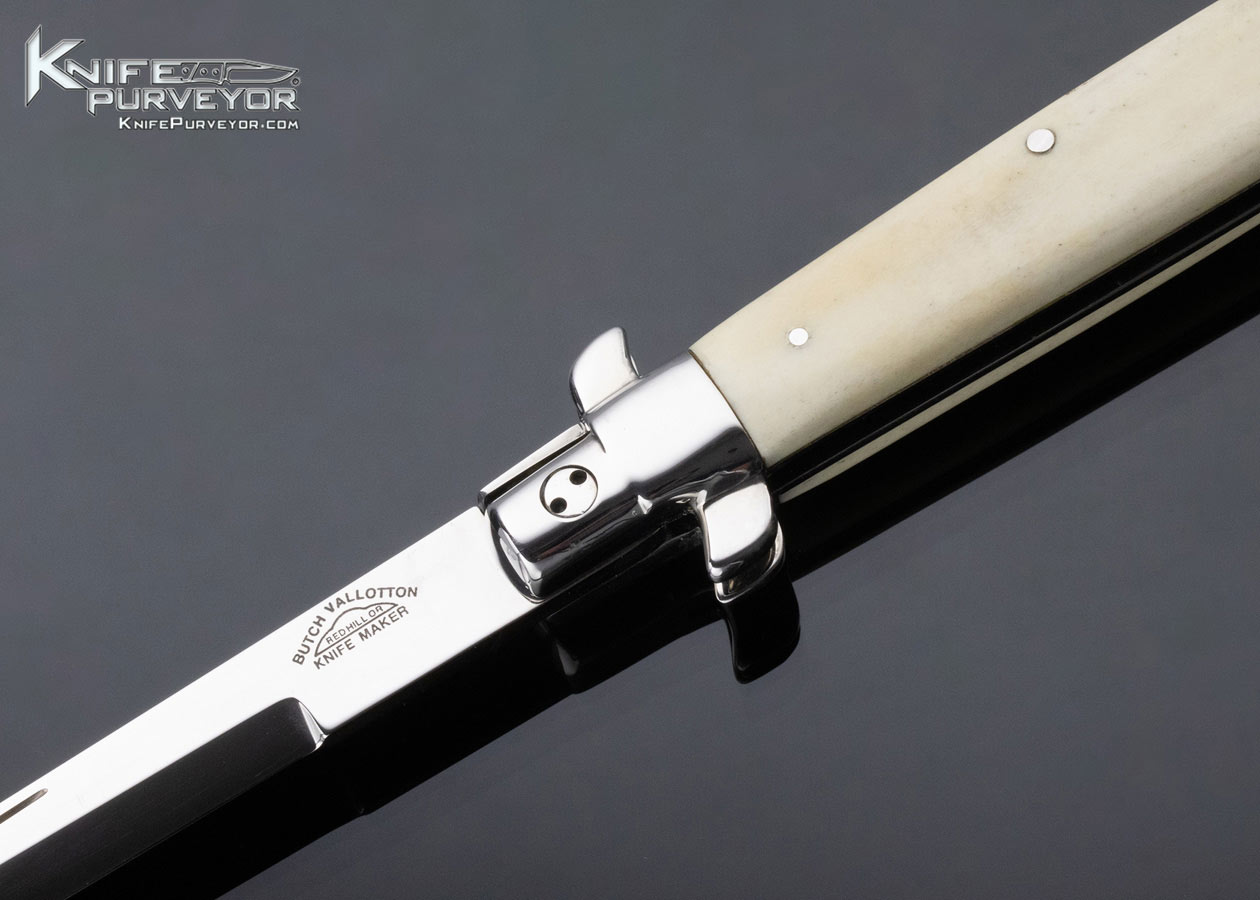 Butch Vallotton Custom Knife Bone Stiletto Lockback Dagger - Image 2