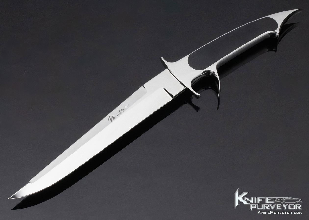 Charles Bennica Custom Knife Obsidian Integral "Squale" 12364
