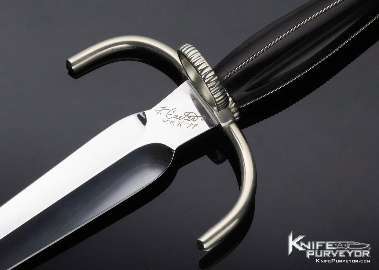 Dr. Fred Carter Custom Knife Fluted Ebony Ring Dagger - Image 2