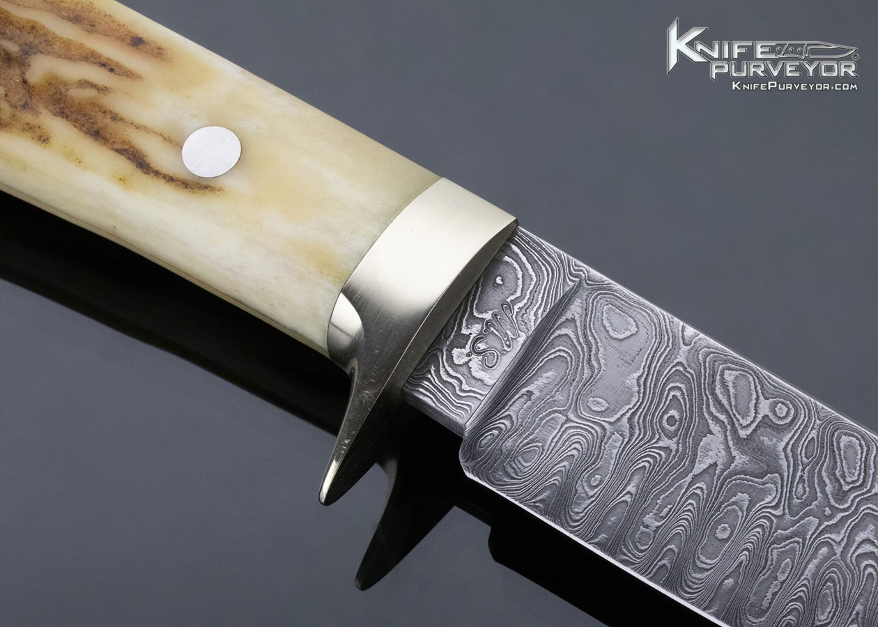 Jerry Fisk Custom Knife Sole Authorship Damascus and Stag Master Smith Hunter - Image 4