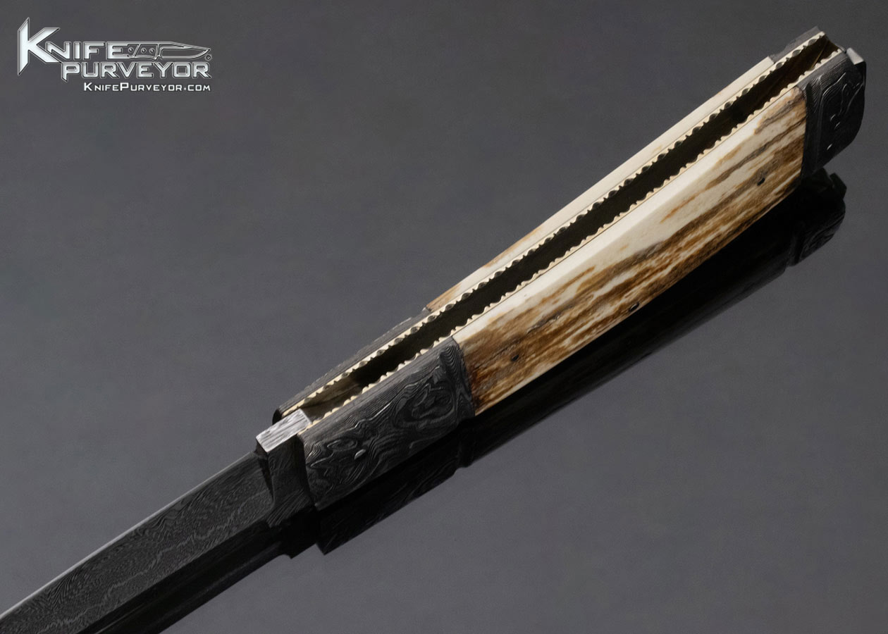 Kay Embretsen Custom Knife Mammoth and Sole Authorship Damascus Lockback - Image 7