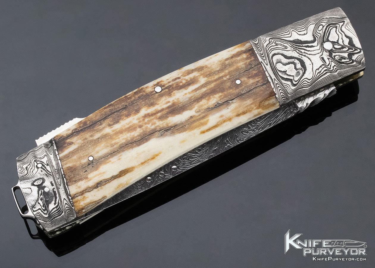 Kay Embretsen Custom Knife Mammoth and Sole Authorship Damascus Lockback - Image 5