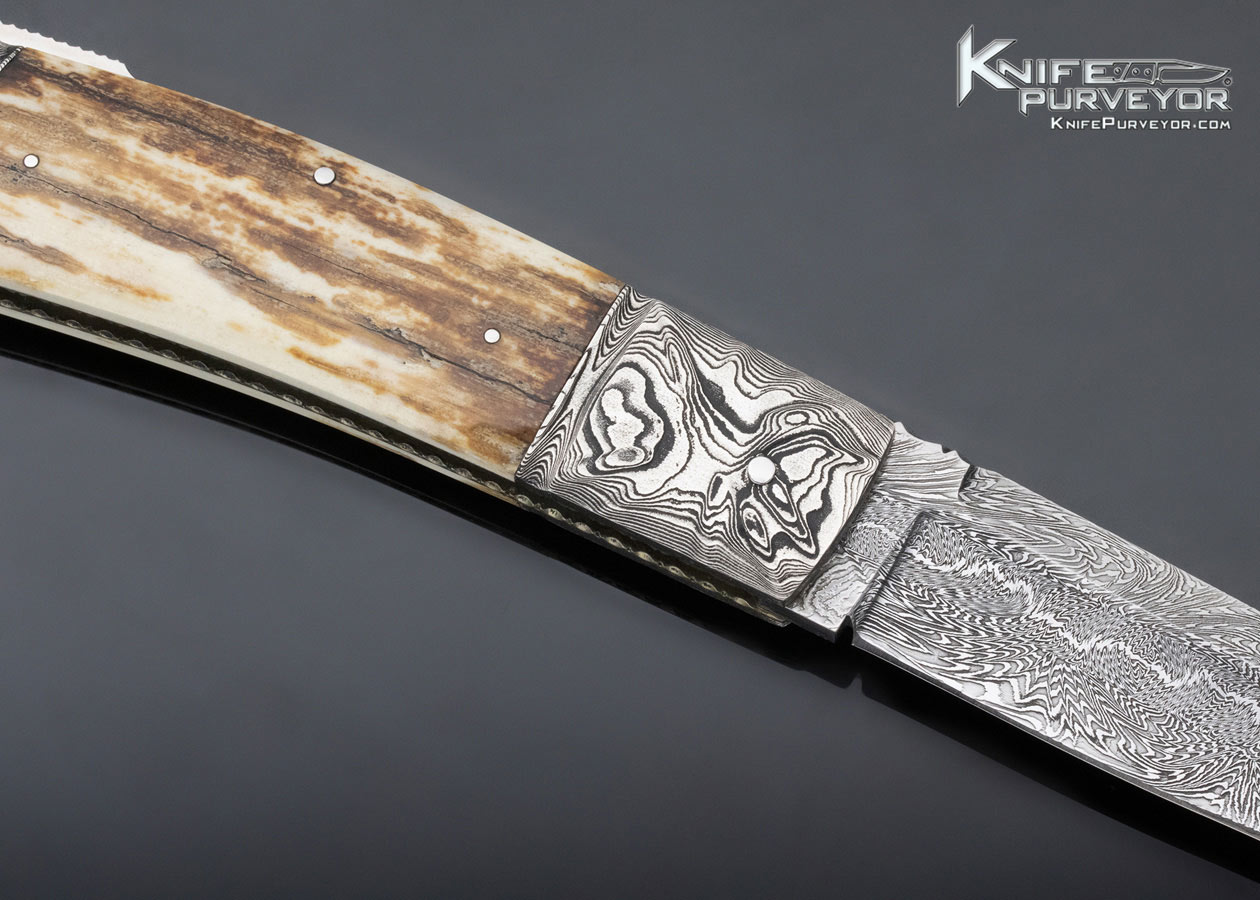 Kay Embretsen Custom Knife Mammoth and Sole Authorship Damascus Lockback - Image 4