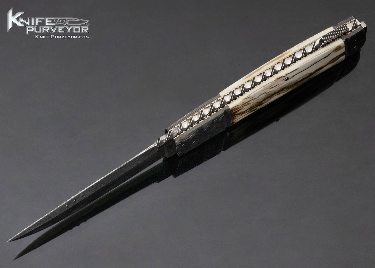 Kay Embretsen Custom Knife Mammoth and Sole Authorship Damascus Lockback - Image 6