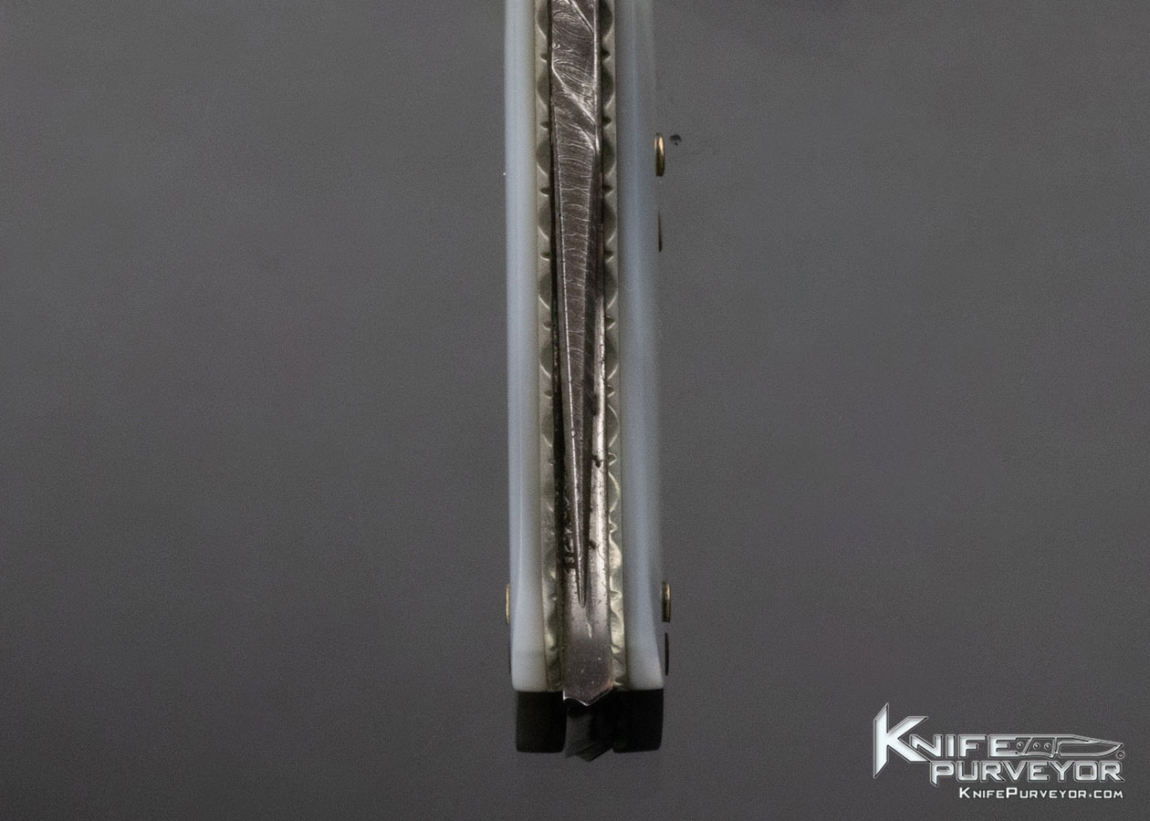 Kay Embretsen Custom Knife Mother of Pearl and Sole Authorship Damascus Slip Joint - Image 8