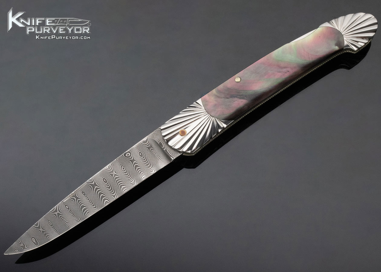 Ken Steigerwalt Custom Knife Blacklip Pearl Fluted Bolsters Lockback 12013