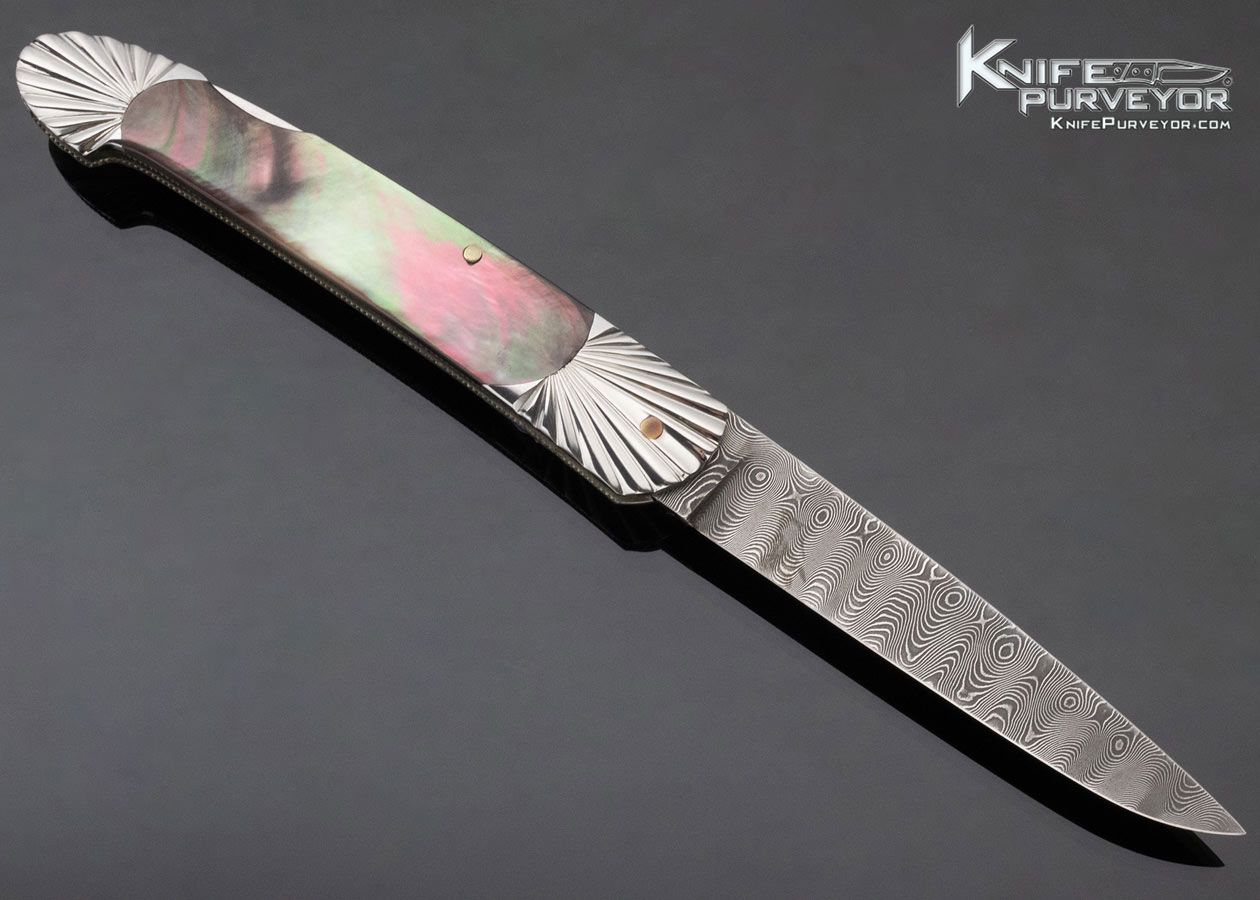 Ken Steigerwalt Custom Knife Blacklip Pearl Fluted Bolsters Lockback - Image 3