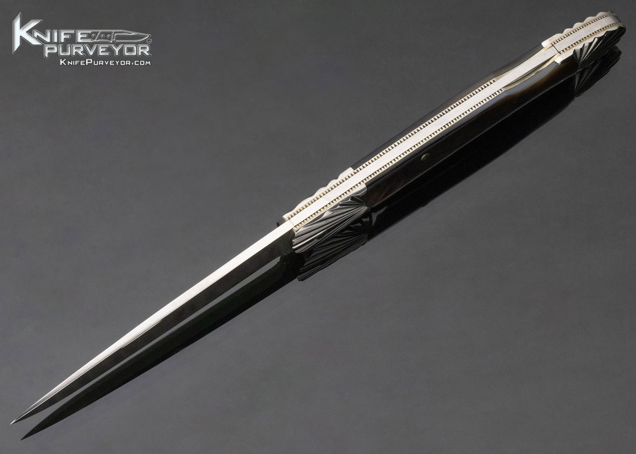 Ken Steigerwalt Custom Knife Blacklip Pearl Fluted Bolsters Lockback - Image 6