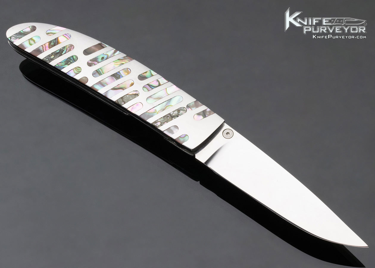 Koji Hara Custom Knife Abalone Interframe Linerlock - Image 3