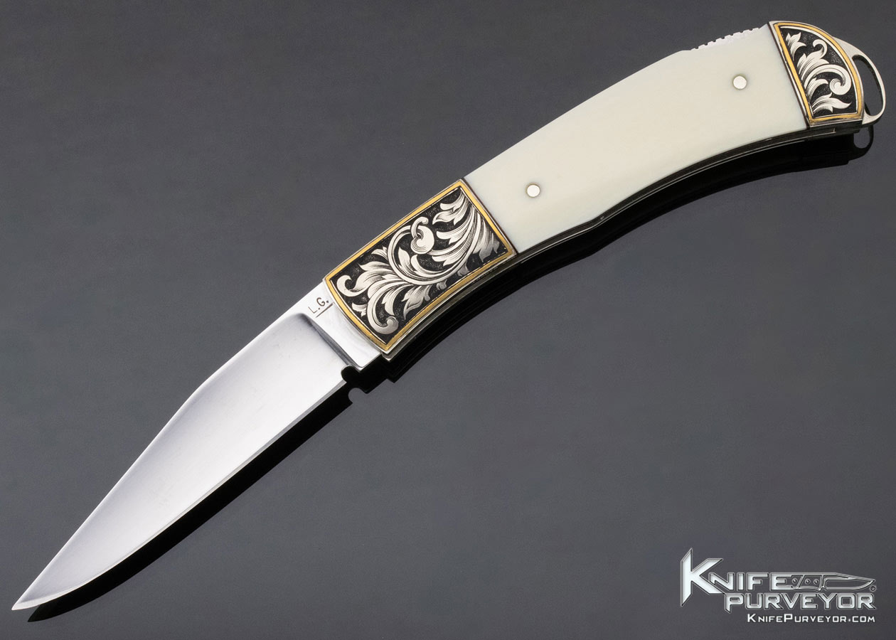 LG Custom Knife Jon Robyn Mammoth Double Bolster Engraved Lockback 12271