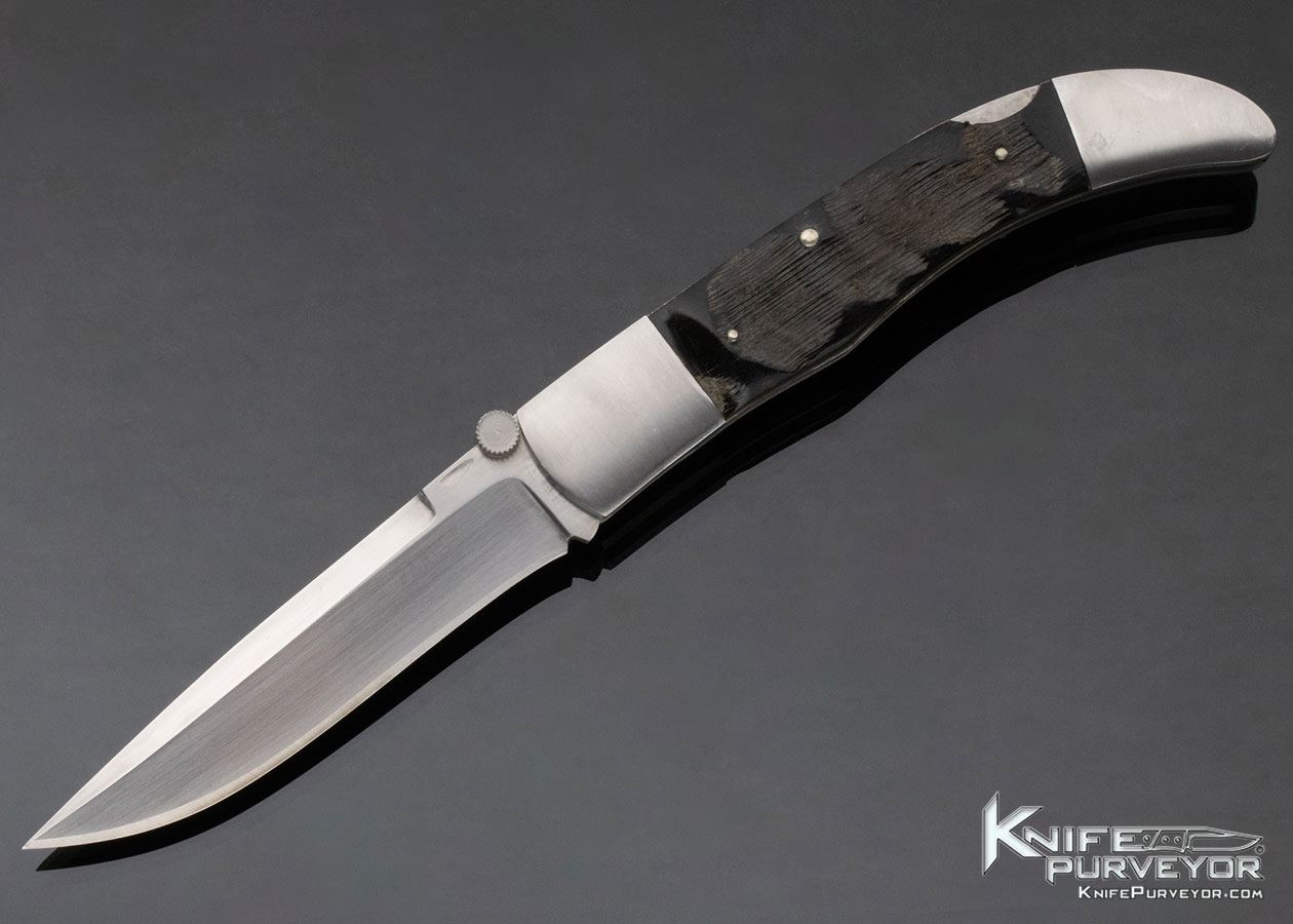 Mel Pardue Custom Knife Rams Horn Large Lockback 12288