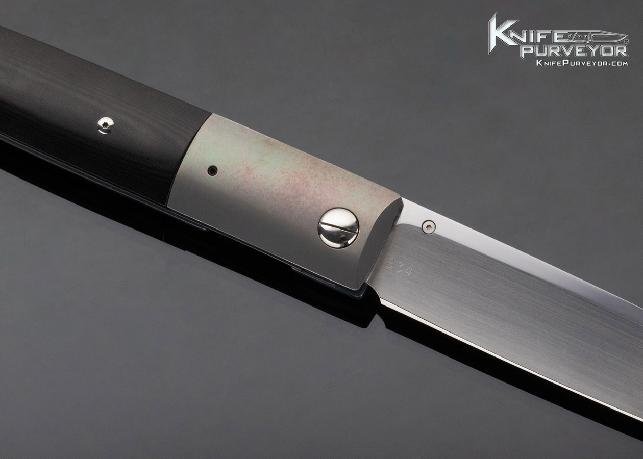 Michael Walker Custom Knife Titanium and Micarta "Walker's Locker" Linerlock - Image 5