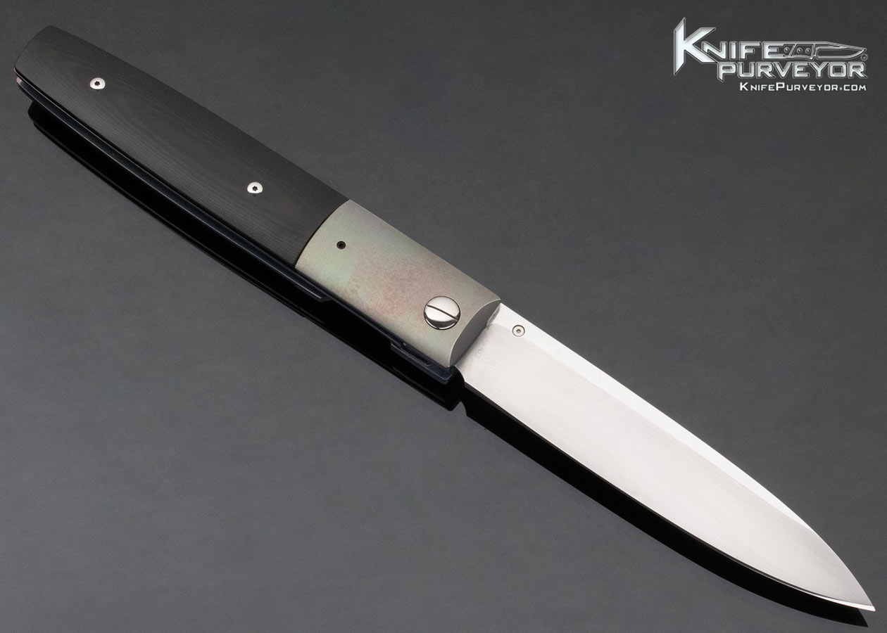 Michael Walker Custom Knife Titanium and Micarta "Walker's Locker" Linerlock - Image 4