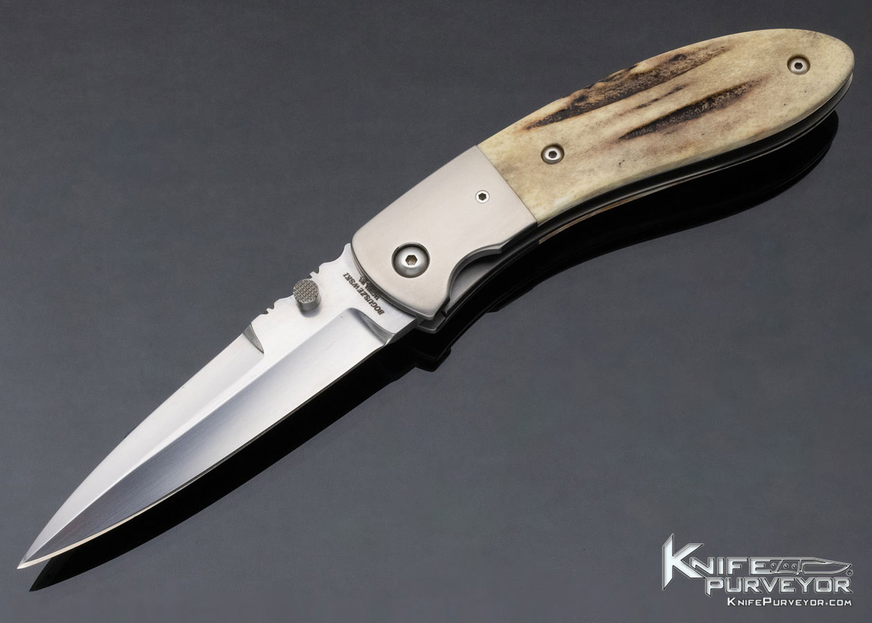 Phil Boguszewski Custom Knife Titanium and Stag Linerlock #2 12306