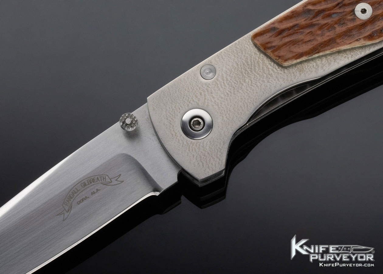 Randall Gilbreath Custom Knife Jigged Bone Linerlock - Image 2