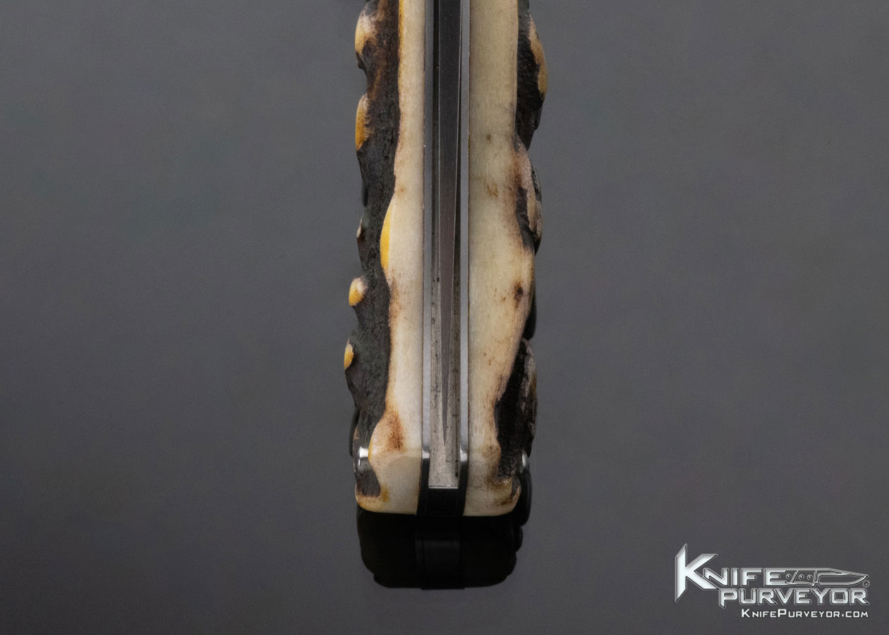 Tim Britton Custom Knife Engraved Stag Lockback 12244
