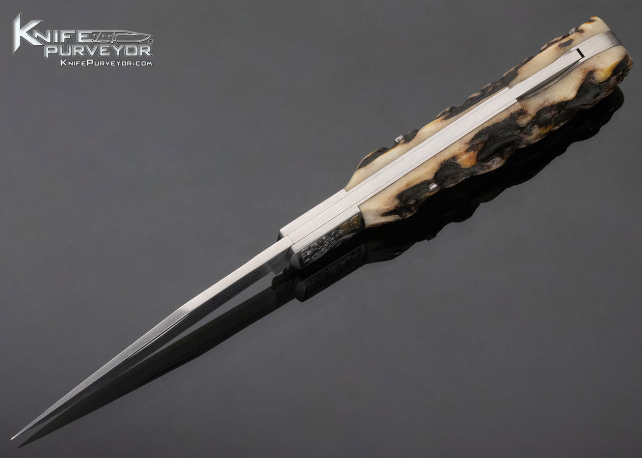 Tim Britton Custom Knife Stag Lockback Engraved by Gil Rudolph - Image 6
