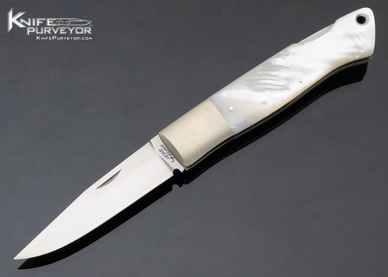 Jess Horn Custom Knife Jess Horn Mother of Pearl FIghter Lockback 12539