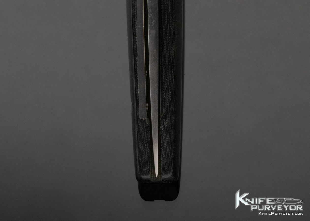Phil Boguszewski Custom Knife Black Micarta Spike #1 Front Flipper Linerlock - Image 8