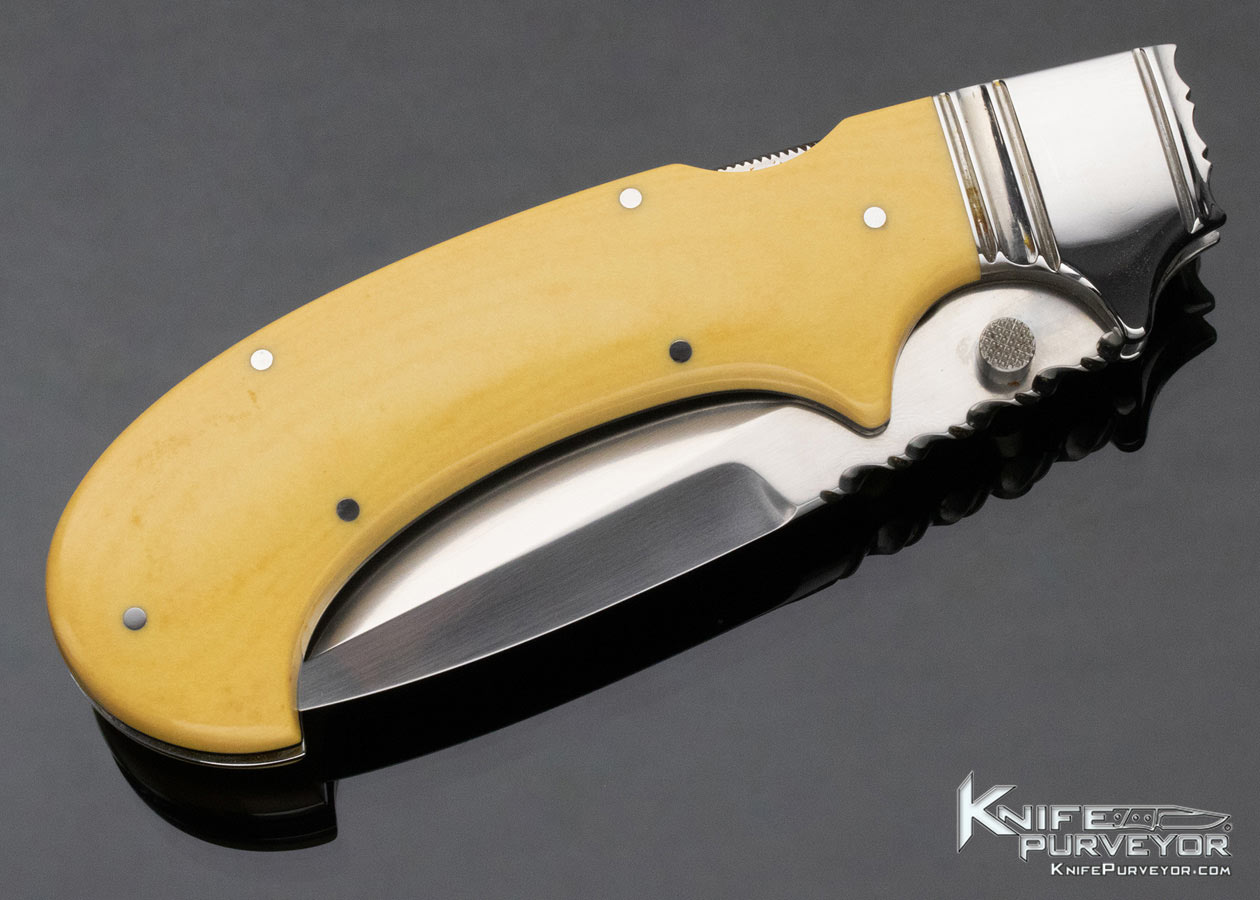 Phil Boguszewski Custom Knife Westinghouse Micarta Front Lock Folder - Image 5